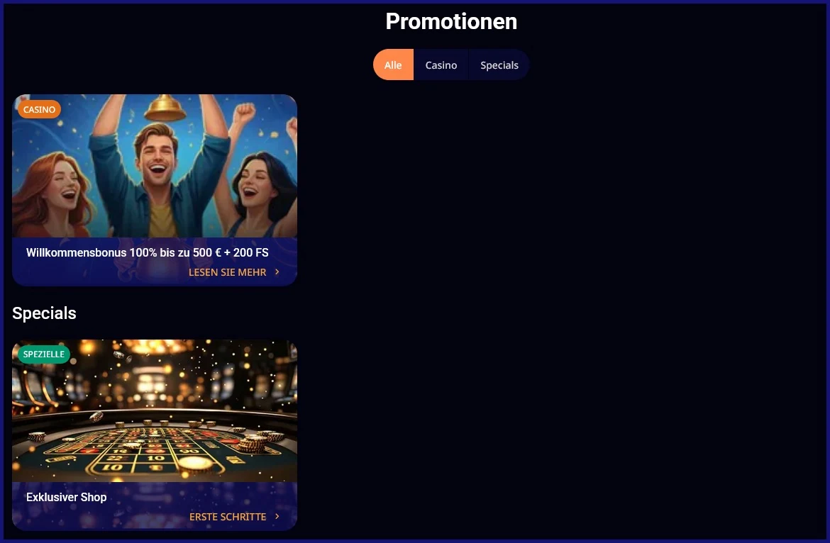 LastingWinz Promotionen und Willkommensbonus